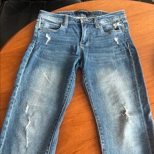 Liverpool Distressed Blue Cropped Jeans